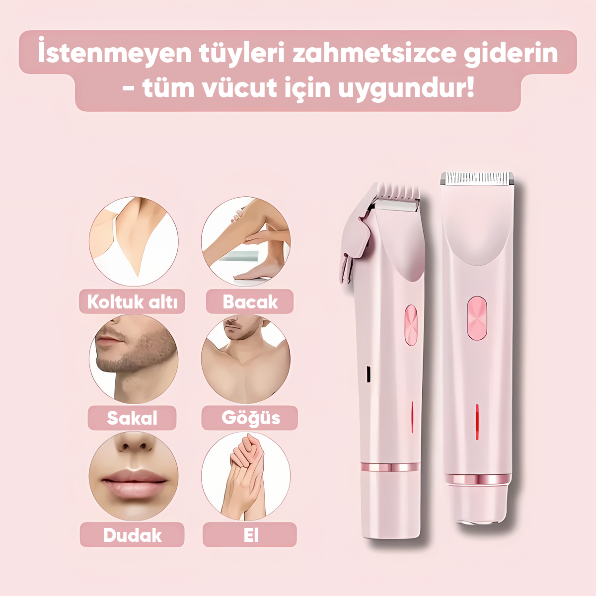 CalmCarry™ - 2'si 1 arada kadın vücut tıraş makinesi